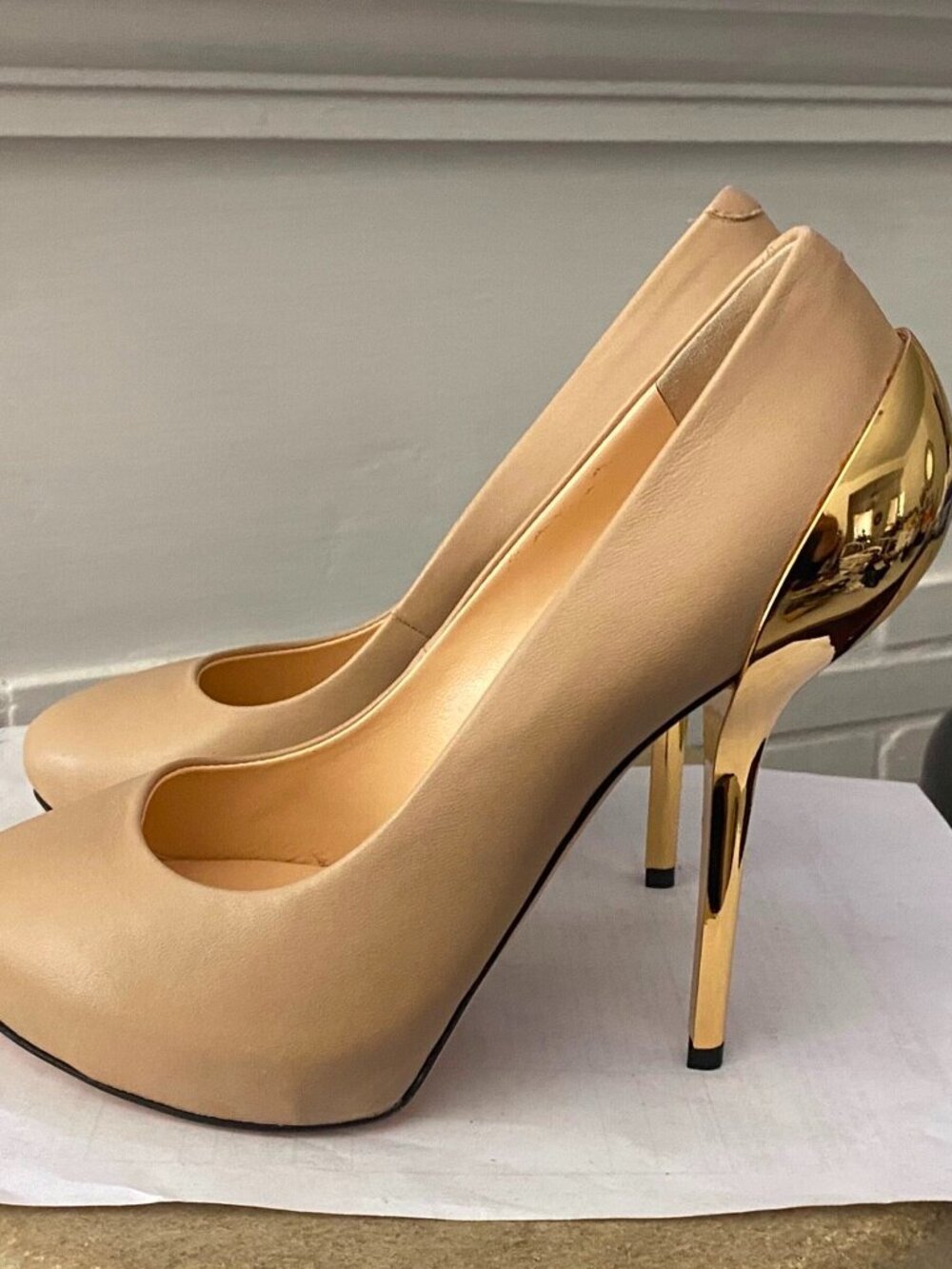 GIUSEPPE ZANOTTI TAN LEATHER PUMPS HEELS sandals mules platforms slides